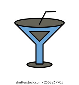 coketail icon with white background vector stock illustration