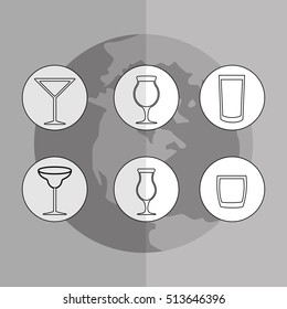 Coktail bar drink icon vector illustration graphic design