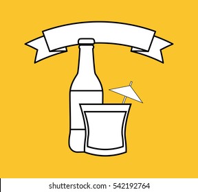 Coktail bar drink icon vector illustration graphic design