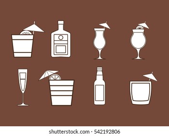Coktail bar drink icon vector illustration graphic design