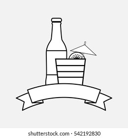 Coktail bar drink icon vector illustration graphic design