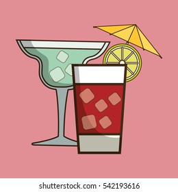 Coktail bar drink icon vector illustration graphic design