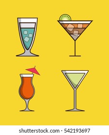 Coktail bar drink icon vector illustration graphic design