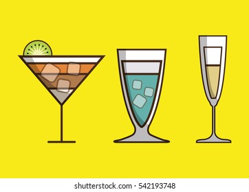 Coktail bar drink icon vector illustration graphic design
