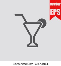 Coktail icon infographic isolated in flat style.Vector illustration.