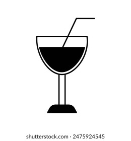 Cocktail-Symbol mit weißem Hintergrund Vektorgrafik Stock Illustration