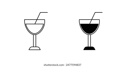 Cocktail-Symbol mit weißem Hintergrund Vektorgrafik Stock Illustration