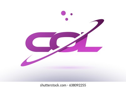 col c o l  alphabet letter logo combination purple pink creative text dots company vector icon design template