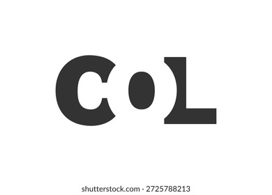 COL Logo Design. Anfangsbuchstabe C O L fett Schriftstil für Tech-Startups, Beratung, Corporate Branding. Name des kreativen Unternehmens, Schlagzeilen, Typografie, trendige Logoart. Vektorgrafik.