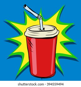 Cola beaker tube fast food drink
