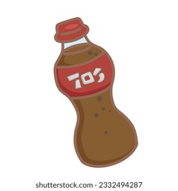 Cola Bottle Soda Drink Cartoon Illustration Vector Clipart Sticker