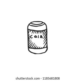 cola in can isolated on white background, vector illustration