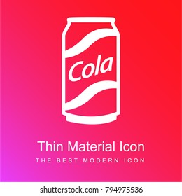 Cola can red and pink gradient material white icon minimal design