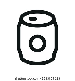 Cola can UI icon, soda can minimal line vector symbol