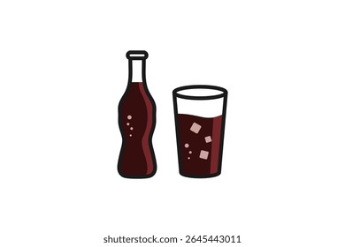 cola or carbonated drink icon flat