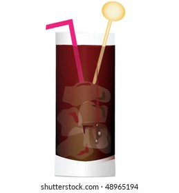 cola cocktail. vector illustration