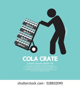 Cola Crate On Trolley Symbol Vector Illustration
