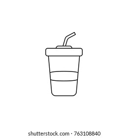 cola cup line icon on white background