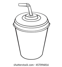 Cola cup, vector art isolated on white.