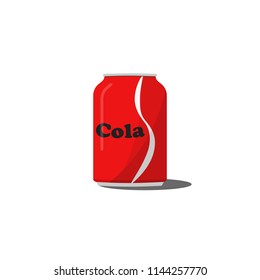 cola drink vector icon soda water in red can symbol energy drink 