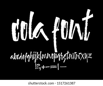Cola Font. Vector Alphabet. Lettering and Custom Typography for Designs: Logo, for Poster, Invitation, etc.