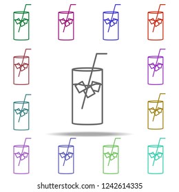 cola glass ice concept line icon. Elements of fast food in multi color style icons. Simple icon for websites, web design, mobile app, info graphics