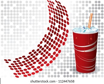 Cola with ice cubes