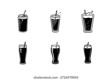 cola icon line art vector illustration isolated