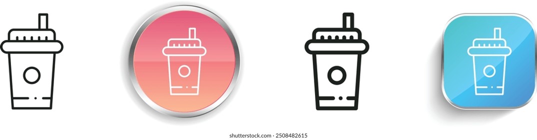 cola icon. Thin Linear, Regular and Button Style Design Isolated On White Background