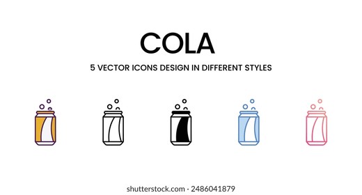 Cola Icons different style vector stock illustration