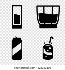 Cola icons set. set of 4 cola filled icons such as soda, drink