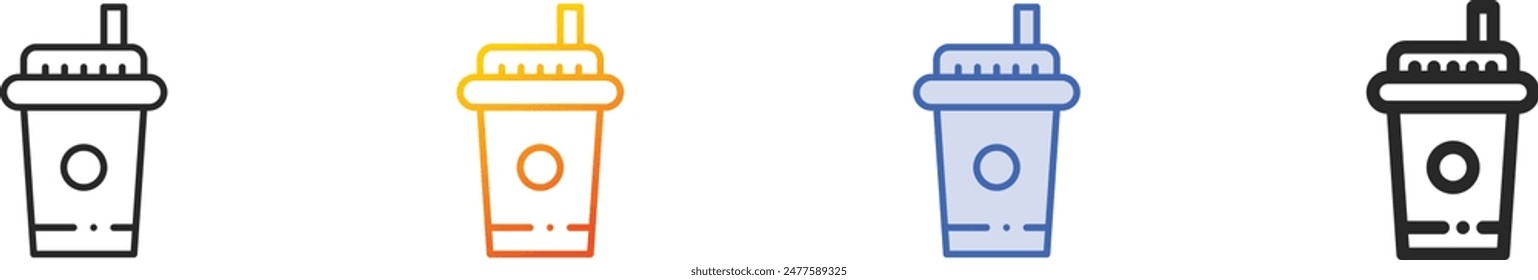cola icon.Thin Linear, Gradient, Blue Stroke and bold Style Design Isolated On White Background
