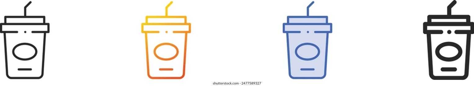 cola icon.Thin Linear, Gradient, Blue Stroke and bold Style Design Isolated On White Background