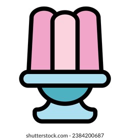 Cola jelly icon outline vector. Shiny dessert. Sweet fruit color flat