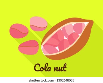 Cola Nut Icon. Flat Illustration Of Cola Nut Vector Icon For Web Design