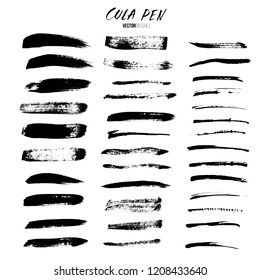 Cola pen and brushes vector set. Brushes isolated on white background