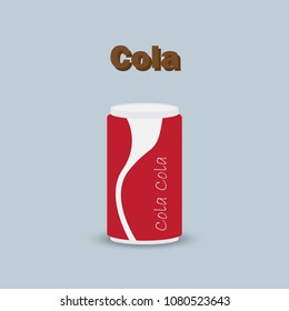 Cola red can. Drink concept. Vector illustration. EPS10.