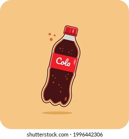 Cola soda in bottle plastic, vector design and isolated background.