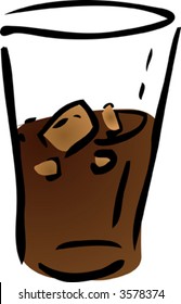 Cola soft drink, handgezeichnet, mit Tinte versehene Darstellung