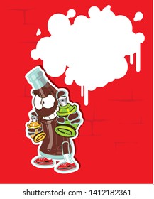 Cola spray with attitude  cartoon vector