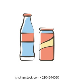 Cola Tin vector Filled Outline Icon Design illustration. Food and Drink Symbol on White background EPS 10 File
