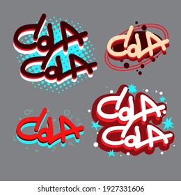 Cola typography,Vector illustration. 
Applicable for product, label,logo,sticker,web,social.