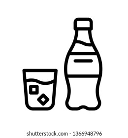 Cola vector illustration, Beverage line design icon