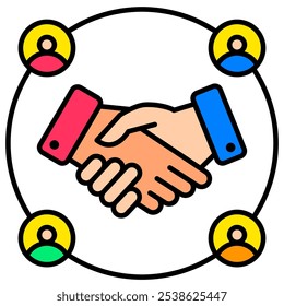 Colaboration Bussines team icon, Teamwork