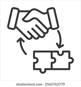 Colaboration Icon Vector Illustration Outline Style