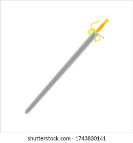 Colada sword of the spanish warrior of the middle ages cid campeador, illustration for web and mobile design.