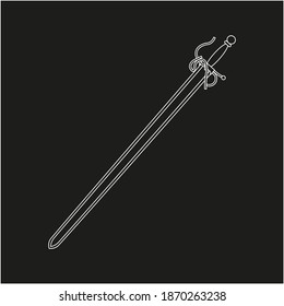 Colada sword of the spanish warrior of the middle ages cid campeador, illustration for web and mobile design.
