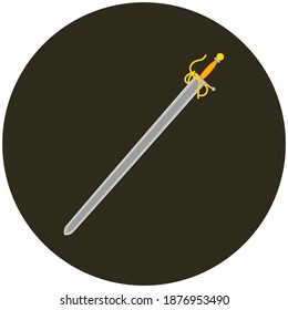 Colada sword of the spanish warrior of the middle ages cid campeador, illustration for web and mobile design.