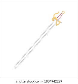 Colada sword of the spanish warrior of the middle ages cid campeador, illustration for web and mobile design.