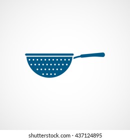 Colander Blue Flat Icon On White Background